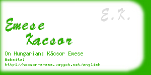 emese kacsor business card